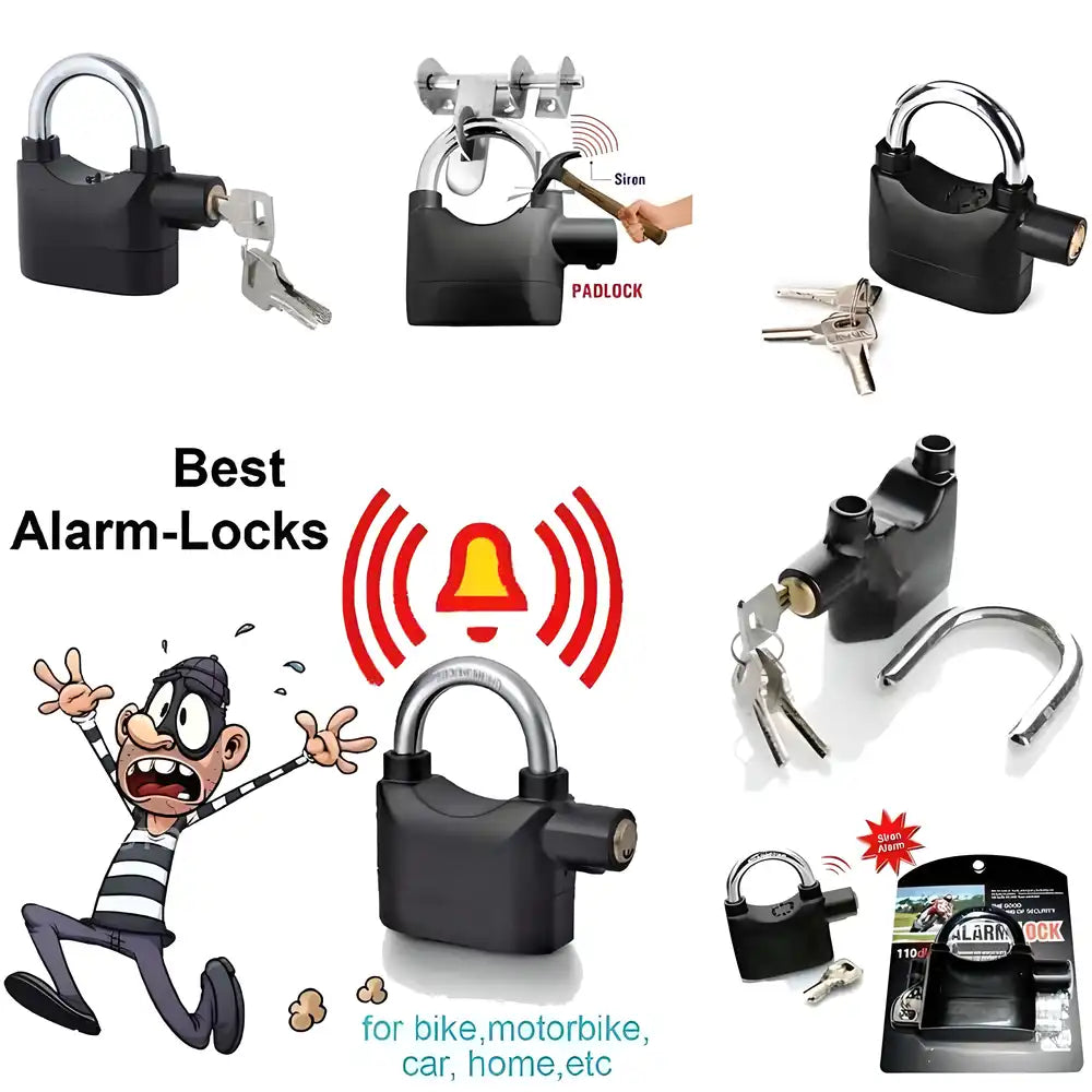 Motion Sensor Security Padlock Siren Alarm Lock