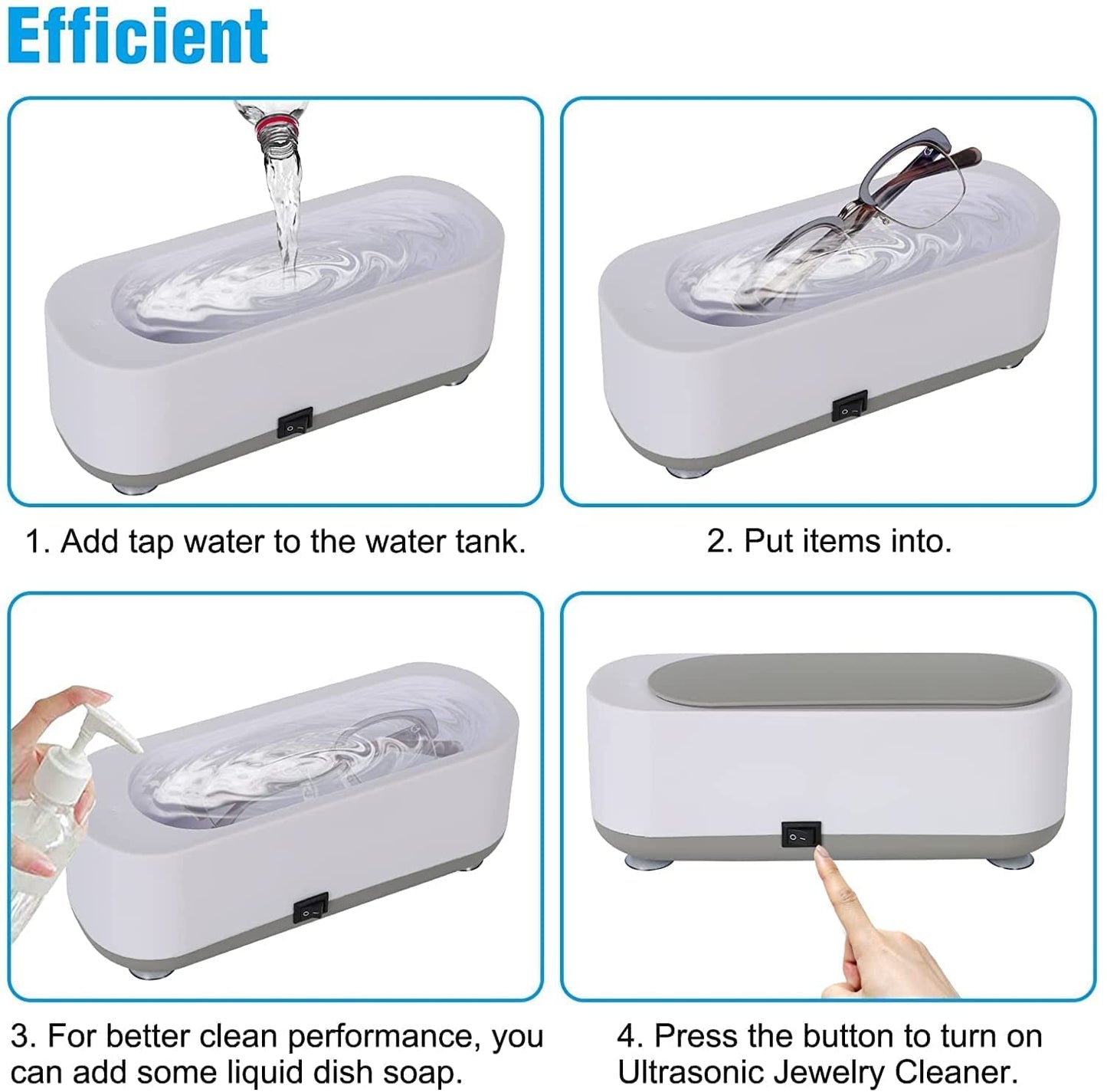 Portable Mini Ultrasonic Jewelry Cleaner Machine